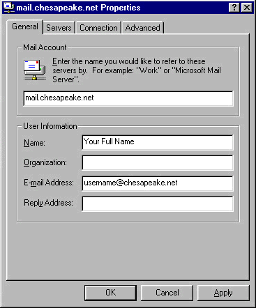 Microsoft Outlook 97 - General Tab